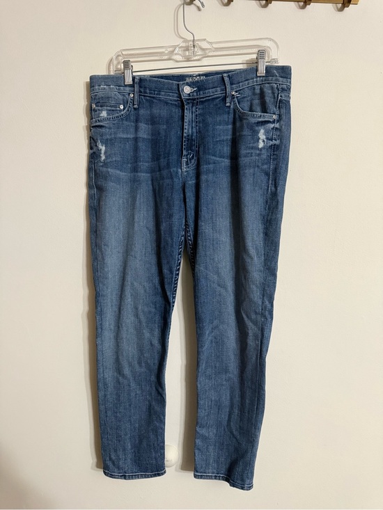 MOTHER Denim - Mother The Dropout Hooked Destroyed Blue Denim Jeans Size 30